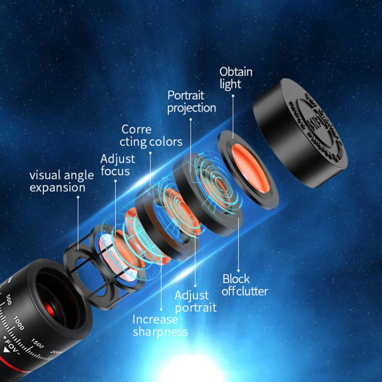 W28-QK Mobile Phone Universal Lens Telescope 28X Big Pocket + Metal Tripod Set, Big Pocket + Metal Tripod